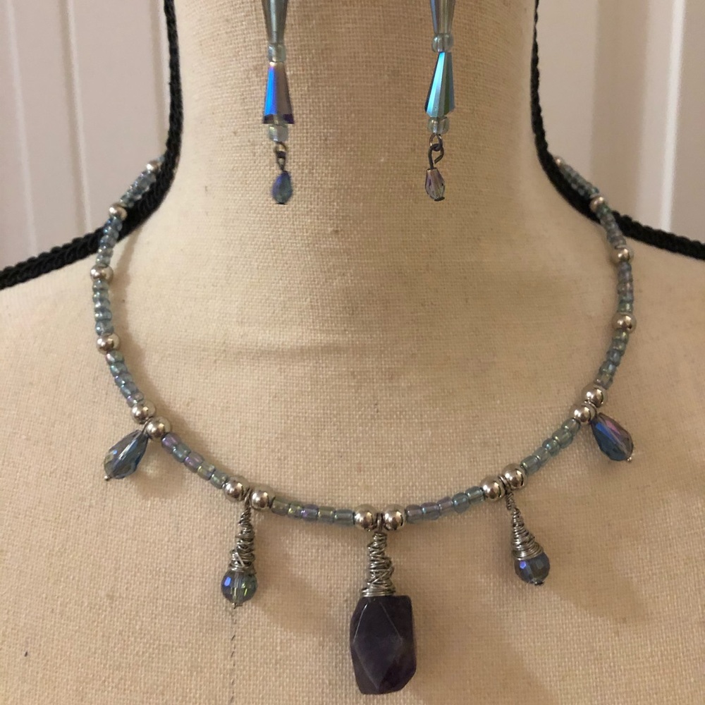 Glasshouse custom made necklace and earring set